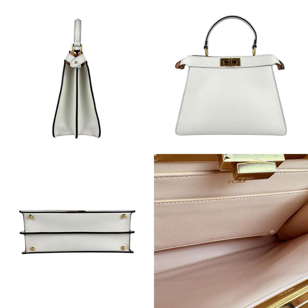 Fendi You White Leather Bag See Peekaboo I Shoulder